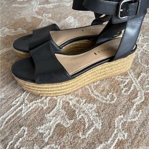 Via Spiga Black Espadrille Wedges